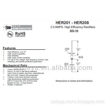 Rectifier Diode HER201-HER208